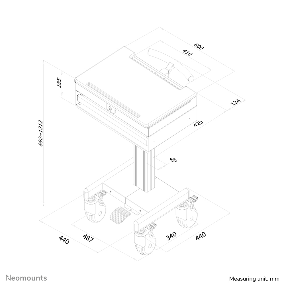 Neomounts medisch werkstation